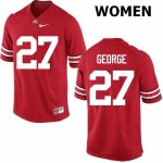 NCAA Ohio State Buckeyes Women's #27 Eddie George Red Nike Football College Jersey EUU0645UE